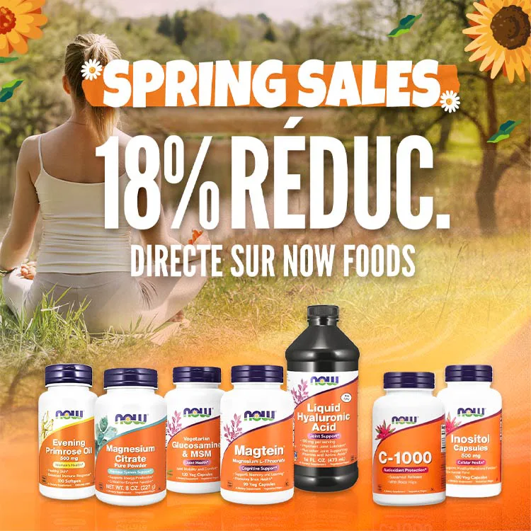 18% R&eacute;duc. Directe sur Now Foods