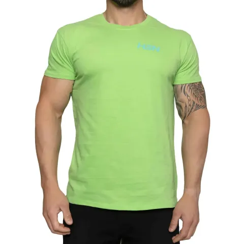 T-SHIRT EN COTON HSN VERT - BLEU S